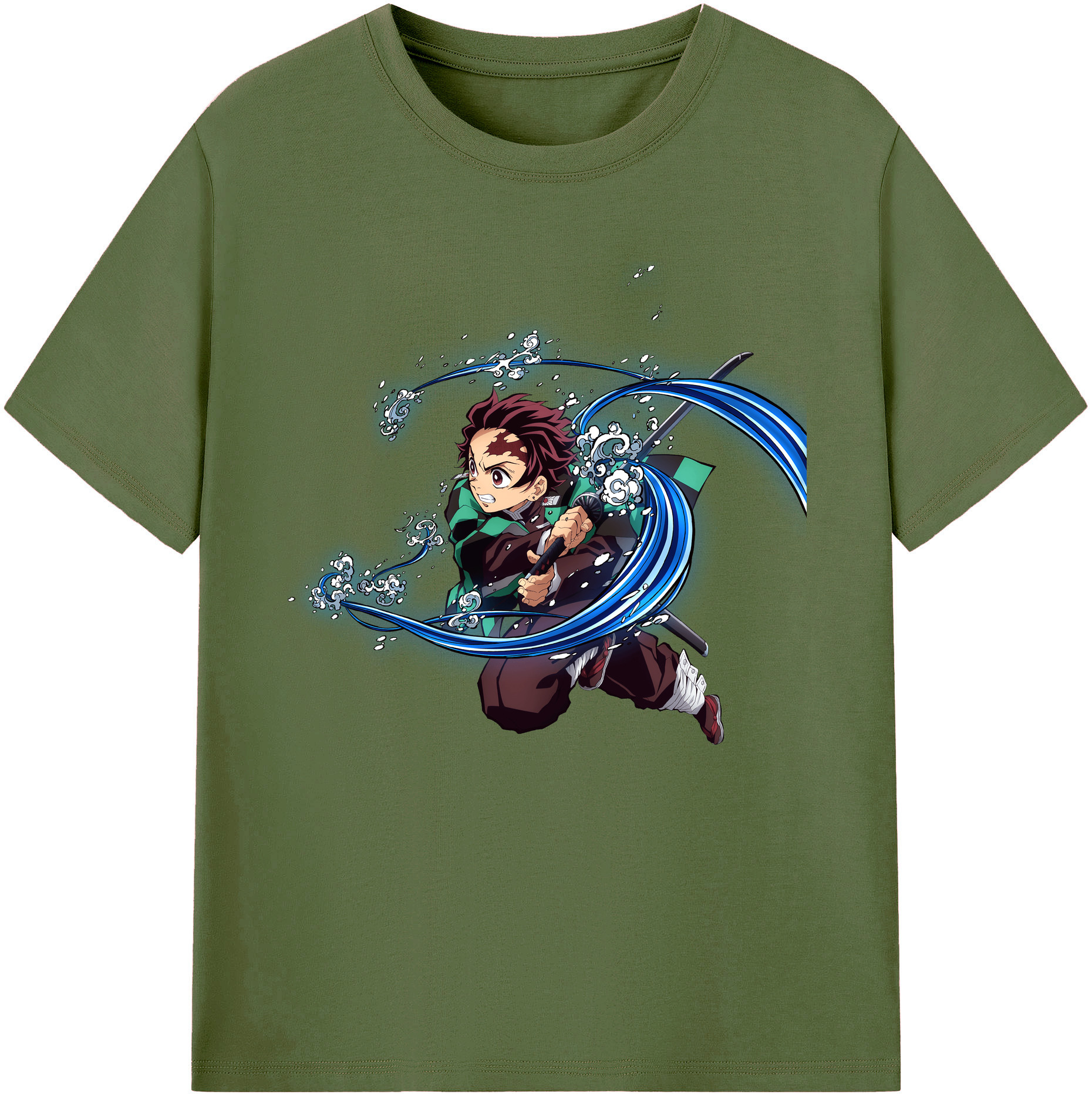（画像用） 鬼滅の刃 竈門 炭治郎／かまど たんじろう Kamado Tanjirou 綿100％半袖Tシャツ（フロントプリント）